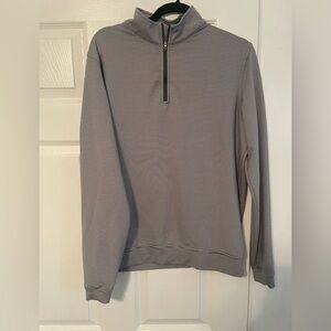 Peter Millar Sugar Striped Perth Performance Quarter Zip Medium